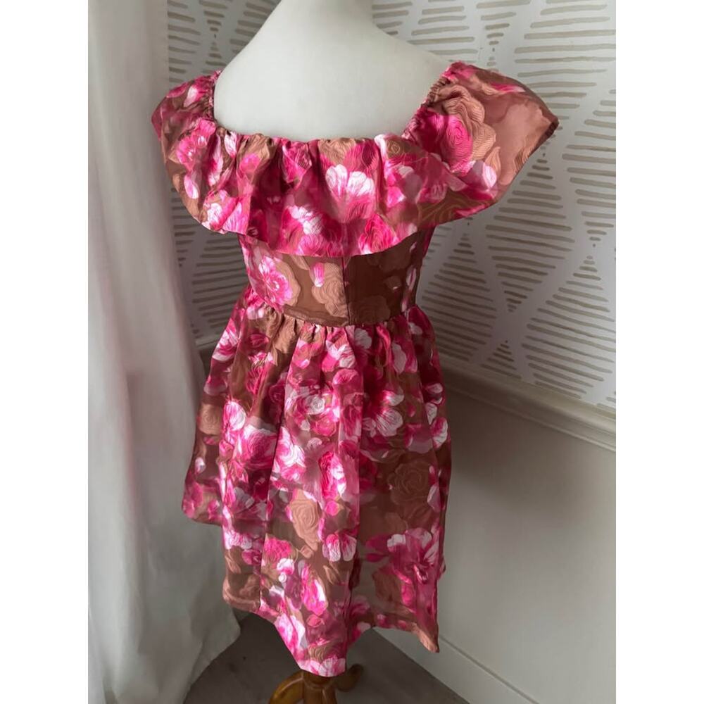 NWT Sugarlips Women’s Small Mersin Floral Off the Shoulder Mini Dress - Picture 7 of 10